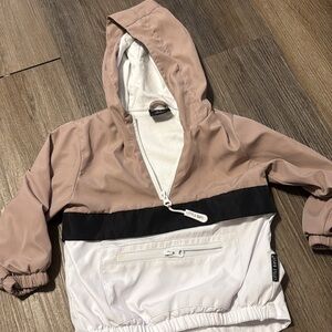 Little Bipsy Mauve, Black, and White Raincoat